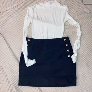 J. Crew Navy Blue Sailor Style Mini Skirt
